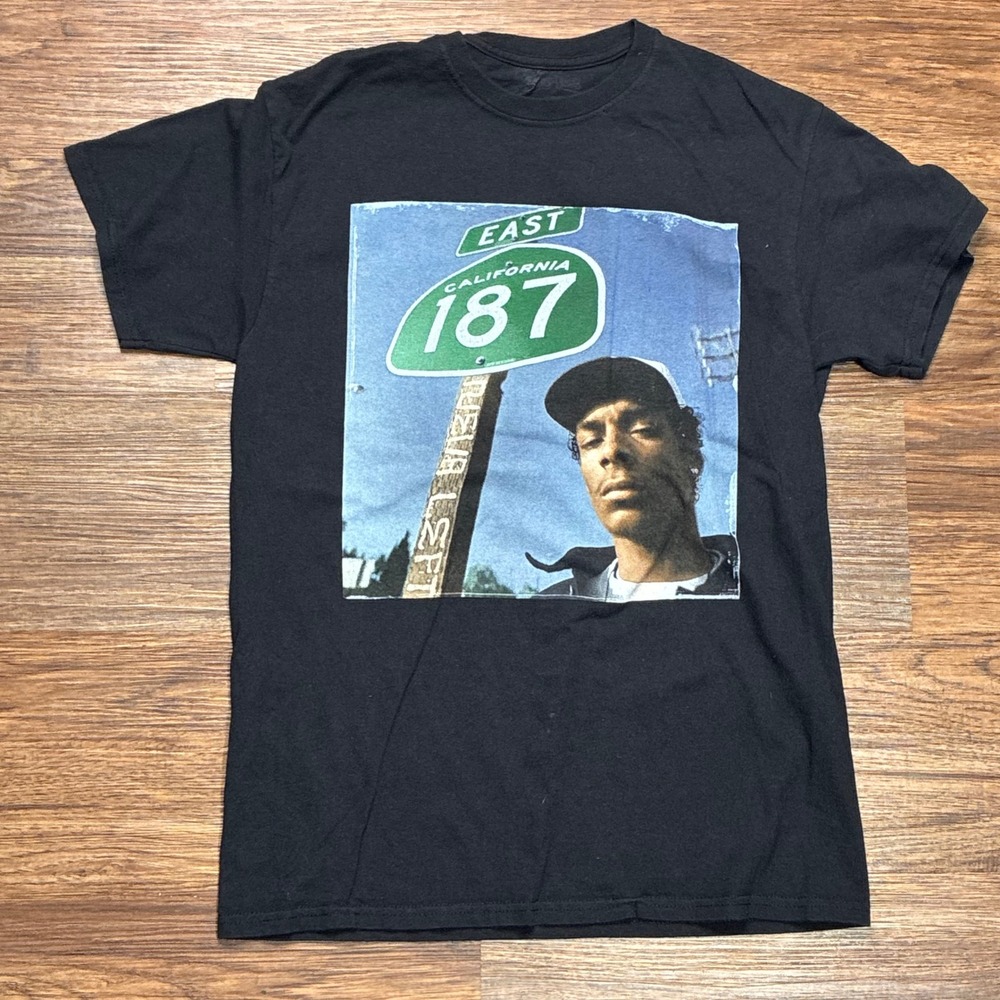 Snoop Dogg California 187 East Graphic T-Shirt Black Men's S Hip Hop Rap Tee